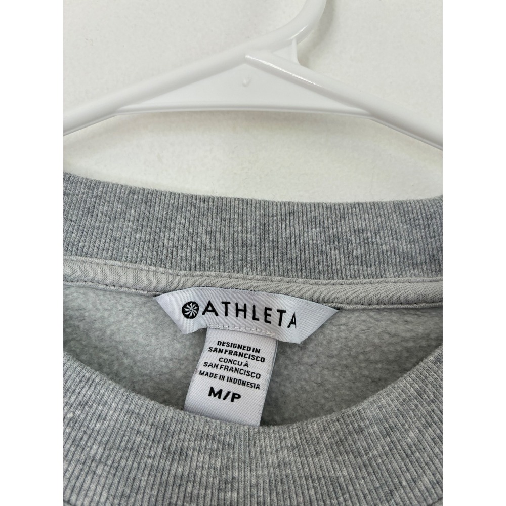 Athleta Coaster Luxe Sweatshirt Womens Medium Grey Crew Neck Fleece Pullover M - Picture 3 of 5
